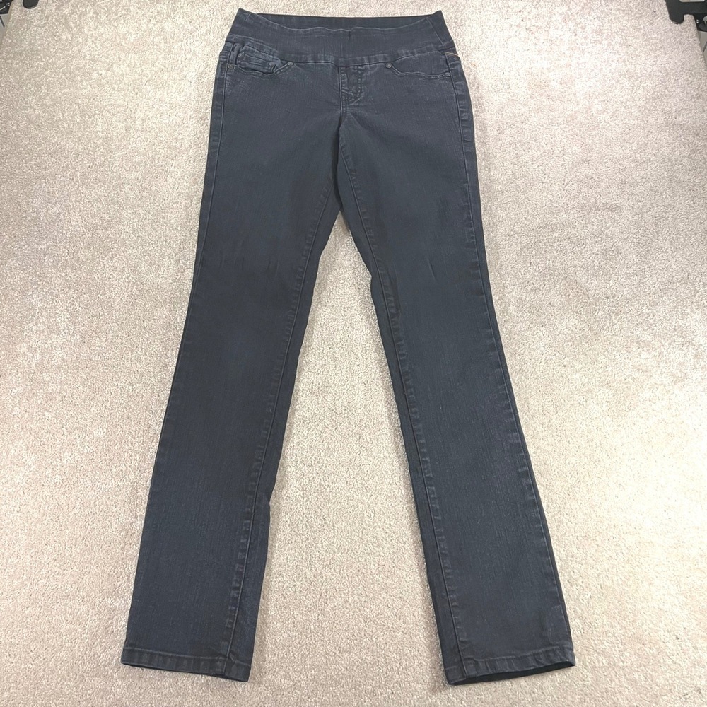 Jag Jeans Slim Leg Jeans Womens 2 Black High Rise Pull On Stretch Dark Wash